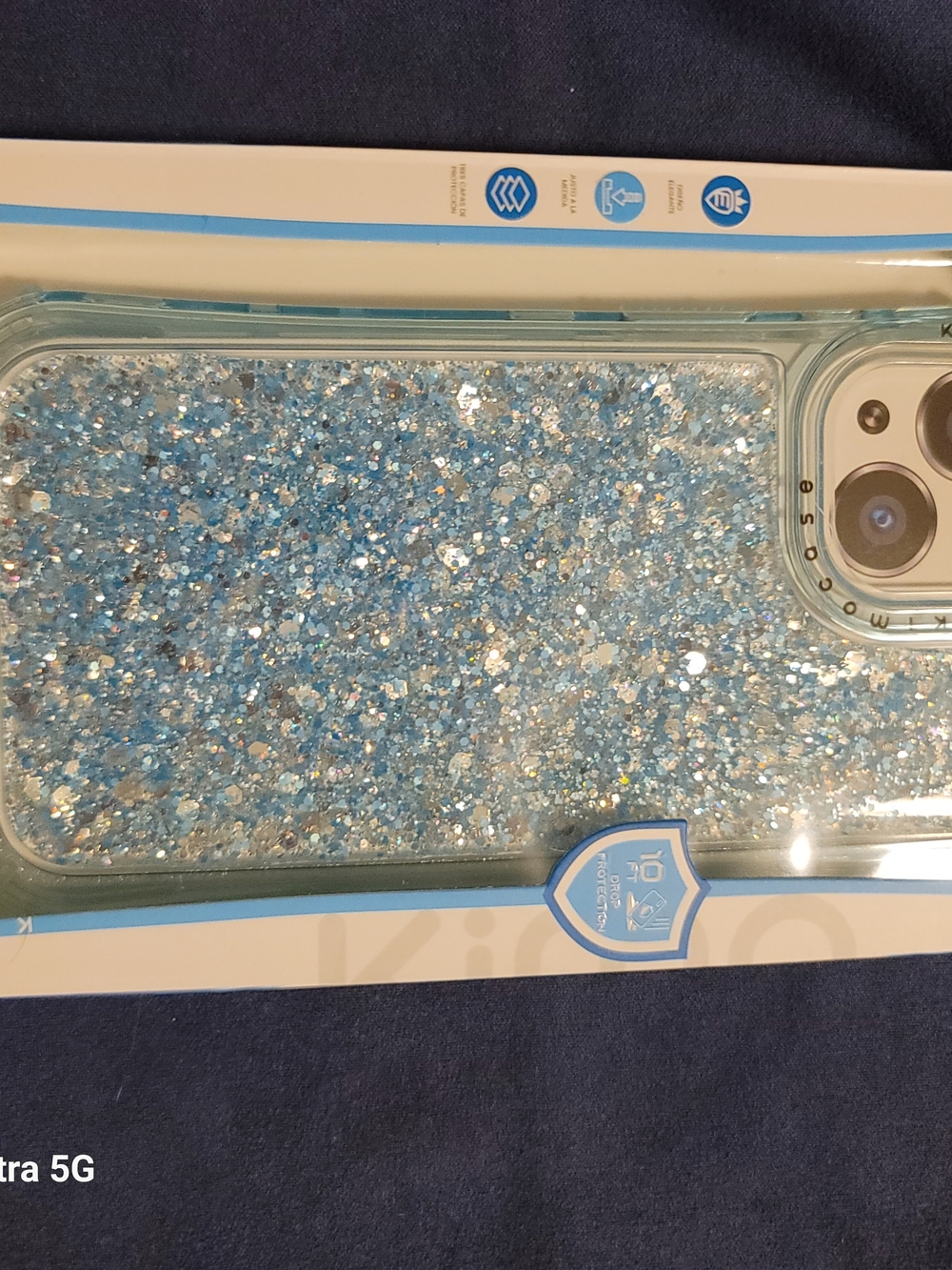 Blue Glitter Protective Phone Case for IP 15 6.1